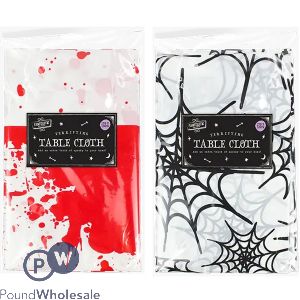 Halloween Blood & Cobweb Table Cloth 132cm X 178cm Assorted