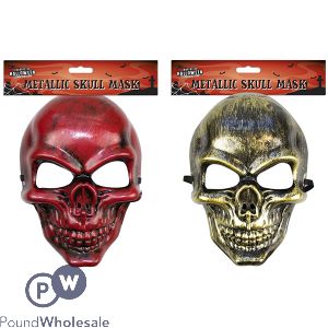Halloween Metallic Skull Mask Assorted Colours