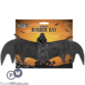 HALLOWEEN HANGING RUBBER BAT 30CM