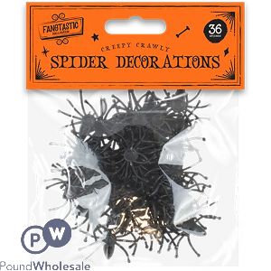 Halloween 3.7cm Creepy Crawly Glitter Spider Decorations 36 Pack