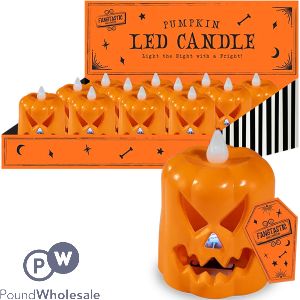 Halloween Pumpkin Flashing Led Candle Cdu
