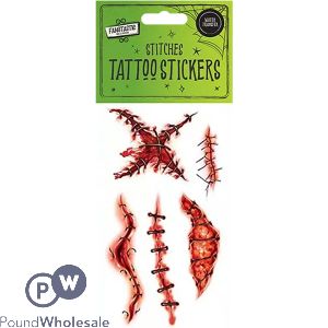 Halloween Wound Stitches Tattoo Stickers Set 5pc