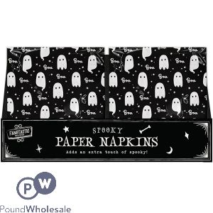 Halloween Spooky 3-ply Ghost Paper Napkins 40 Pack Cdu