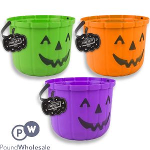Halloween Pumpkin Trick-or-treat Bucket 25cm X 18cm Assorted Colours