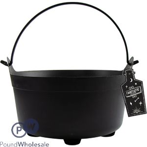 Halloween Classic Black Plastic Cauldron