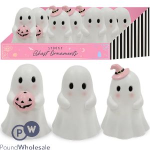 Halloween Spooky Pink Ghost Ornament Cdu Assorted