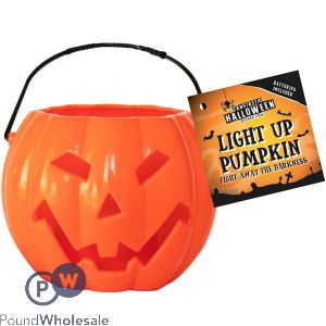 Halloween Light-up Jack-o'-lantern Cauldron Pumpkin
