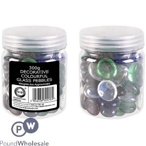 DID Decorative Colourful Glass Pebbles 300g
