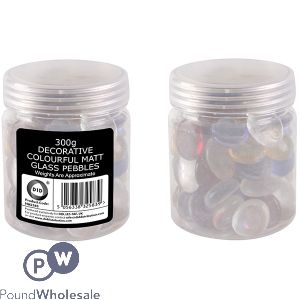 DID DECORATIVE COLOURFUL MATT GLASS PEBBLES 300G