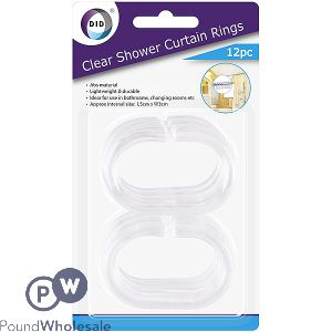 DID CLEAR SHOWER CURTAIN RINGS 12PC