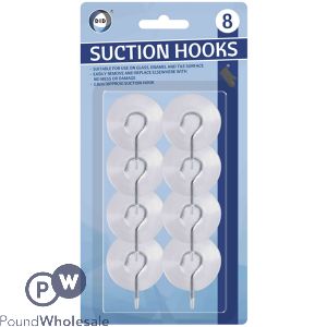 DID 3.8cm Suction Hooks 8 Pack