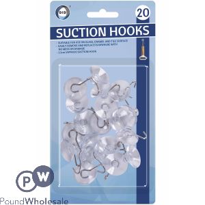 Did 2.2cm Clear Suction Hooks 20 Pack
