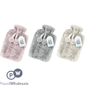 WINTER GLOW FAUX FUR HOT WATER BOTTLE ASSORTED COLOURS