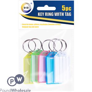 DID KEY CHAIN WITH TAG ASSORTED COLOURS 5PC