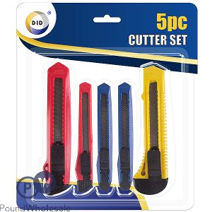 DID UTILITY KNIFE CUTTER SET ASSORTED 5PC