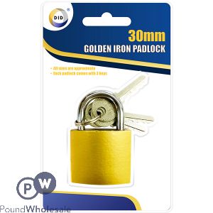 DID 30mm Golden Iron Padlock With 3 Keys