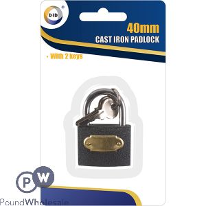 DID 40mm Cast Iron Padlock With 2 Keys