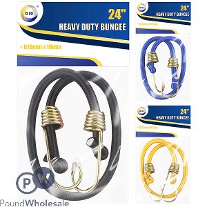 DID HEAVY DUTY BUNGEE CORD ASSORTED COLOURS 24&quot;