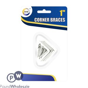 DID CORNER BRACES 1&quot; WITH SCREWS 4 PACK