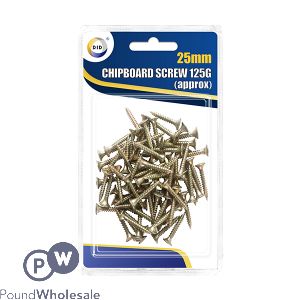 DID 25MM CHIPBOARD SCREWS 125G