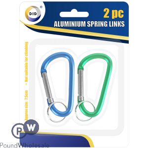 DID Assorted Colour Aluminium Spring Links 2 Pack