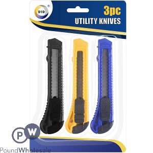 DID RETRACTABLE UTILITY KNIVES 3 PACK