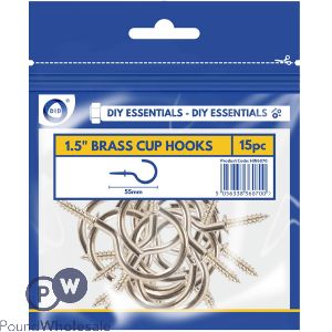 Did 1.5" Brass Cup Hooks 15 Pack
