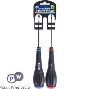 Did 4" Flat & Philips Comfort Grip Screwdriver Set 2pc