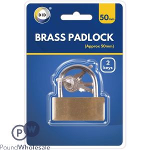 Did 50mm Brass Padlock With 2 Keys