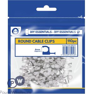 Did 4mm Round Cable Clips 110 Pack