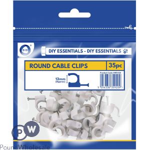 DID 12mm Round Cable Clips 35 Pack