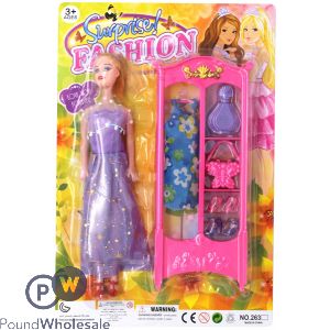 Fashion Doll With Clothes And Wardrobe