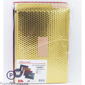 J/6 Metallic Padded Bubble Envelopes 3 Pack