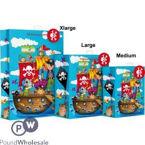 Kids Pirate Design Gift Bag Large Size Only(group Image For Size Illustration Purpose Only)