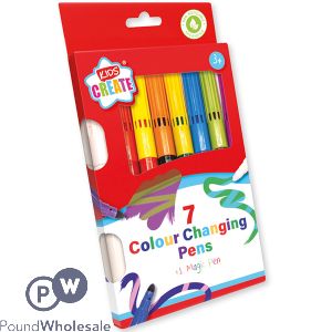 KIDS CREATE 7 COLOUR CHANGING PENS + MAGIC PEN