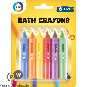 DID SCRIBBLE &amp; SCRUB BATH CRAYONS ASSORTED COLOURS 6 PACK