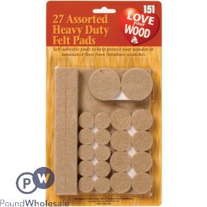 151 Assorted Heavy Duty Self-adhesive Felt Pads 27 Pack