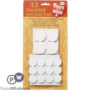 151 LOVE YOUR WOOD ASSORTED ANTI SKID PADS 33 PACK