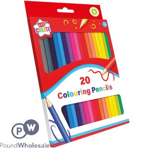 KIDS CREATE COLOURING PENCILS ASSORTED COLOURS 20 PACK