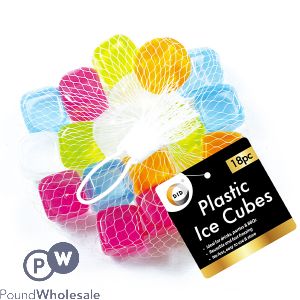 DID Assorted Colour Plastic Ice Cubes 18 Pack