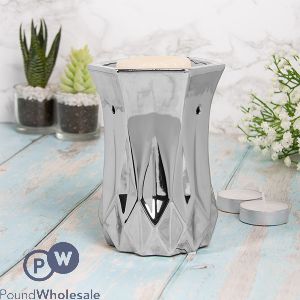 LEONARDO DESIRE AROMA GEOMETRIC SILVER WAX OIL BURNER