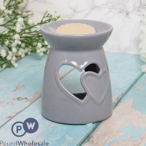 LEONARDO DESIRE AROMA HEARTS GREY WAX &amp; OIL BURNER