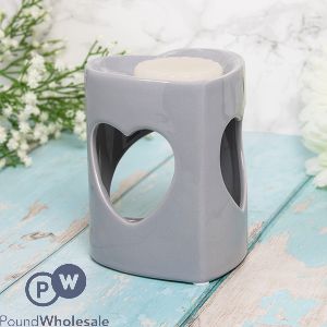 Leonardo Desire Aroma Heart-Shaped Grey Wax Oil Burner