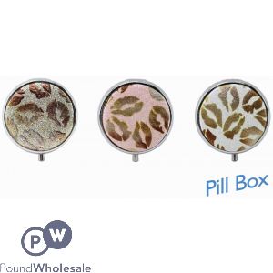 Glittery Pill Box Assorted Cdu 5.4cm/2.12"