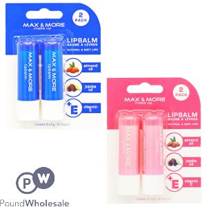 Max & More Lip Balm 2 Pack Assorted
