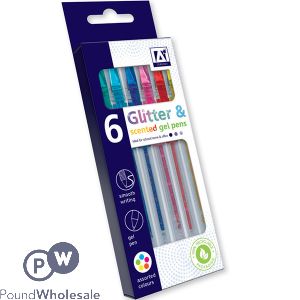 Glitter &amp; Scented Gel Pens Assorted Colours 6 Pack
