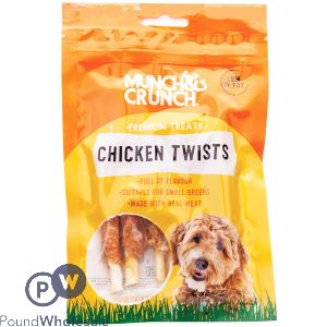 MUNCH &amp; CRUNCH CHICKEN TWISTS DOG TREATS 60G