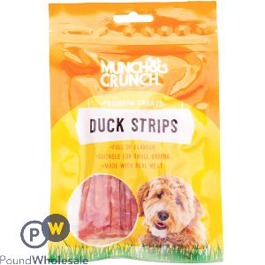 MUNCH &amp; CRUNCH DUCK STRIPS DOG TREATS 70G