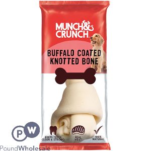 Munch & Crunch Buffalo-coated Knotted Dog Bone