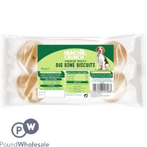 Munch & Crunch Tomato & Spinach Big Bone Biscuits Dog Treats 150g Expired